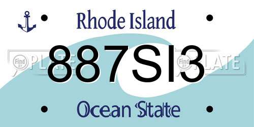 887SI3 Rhode Island License Plate