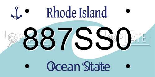 887SS0 Rhode Island License Plate