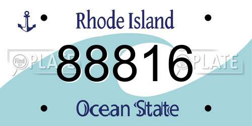 88816 Rhode Island License Plate