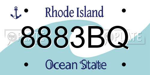 8883BQ Rhode Island License Plate