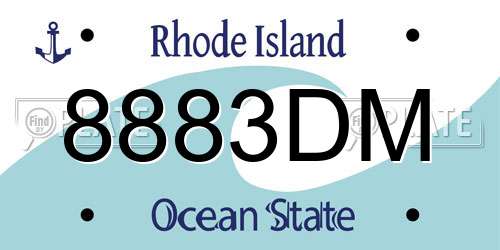 8883DM Rhode Island License Plate