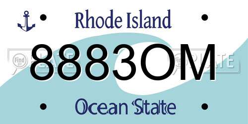 8883OM Rhode Island License Plate