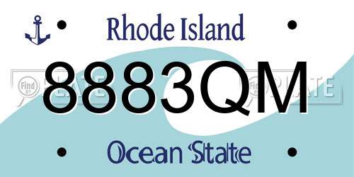 8883QM Rhode Island License Plate