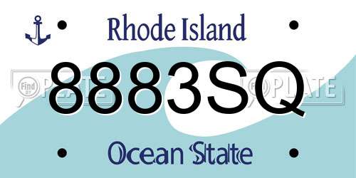 8883SQ Rhode Island License Plate