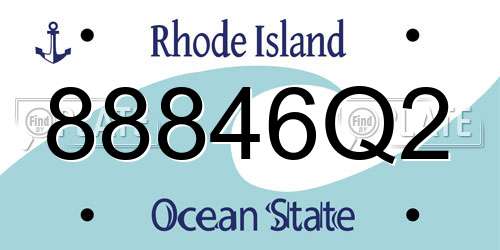 88846Q2 Rhode Island License Plate