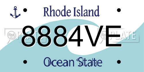 8884VE Rhode Island License Plate
