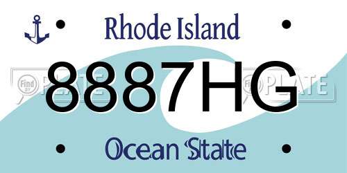 8887HG Rhode Island License Plate