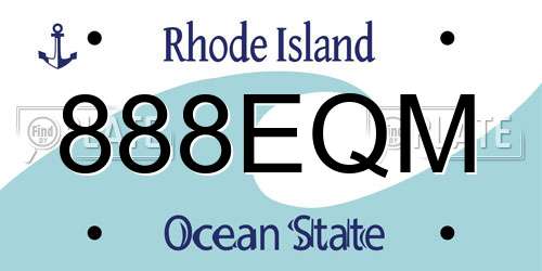 888EQM Rhode Island License Plate