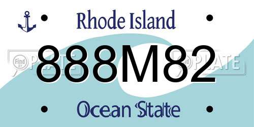 888M82 Rhode Island License Plate