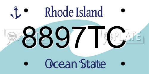 8897TC Rhode Island License Plate