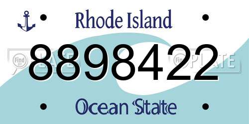 8898422 Rhode Island License Plate
