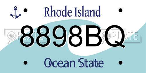 8898BQ Rhode Island License Plate