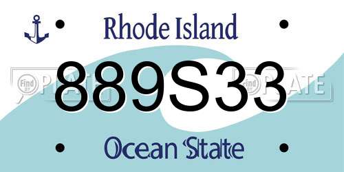 889S33 Rhode Island License Plate