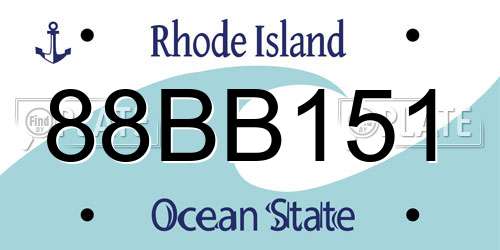 88BB151 Rhode Island License Plate