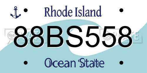 88BS558 Rhode Island License Plate