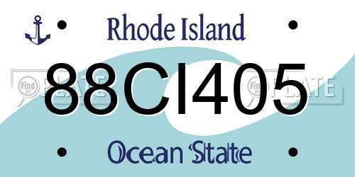 88CI405 Rhode Island License Plate