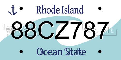 88CZ787 Rhode Island License Plate