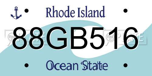 88GB516 Rhode Island License Plate