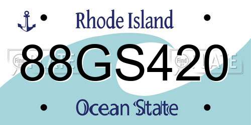 88GS420 Rhode Island License Plate