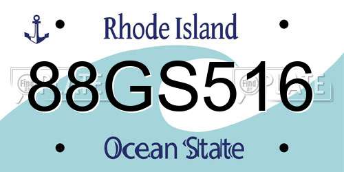 88GS516 Rhode Island License Plate