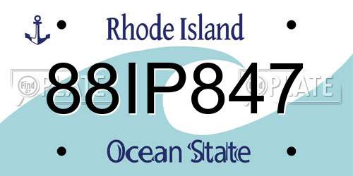 88IP847 Rhode Island License Plate