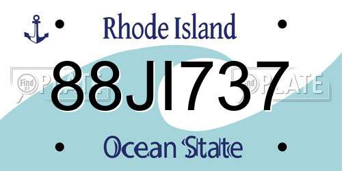 88JI737 Rhode Island License Plate