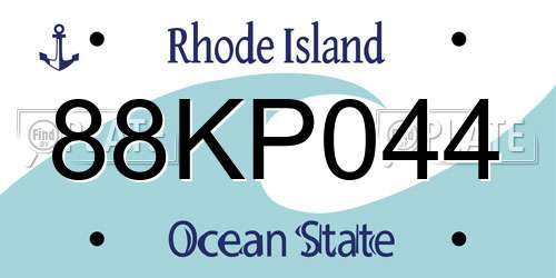 88KP044 Rhode Island License Plate