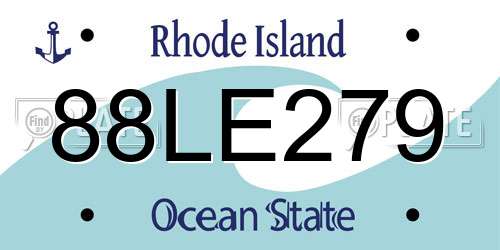 88LE279 Rhode Island License Plate