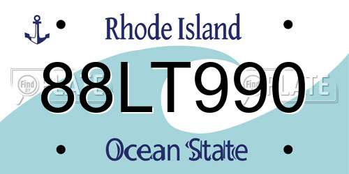 88LT990 Rhode Island License Plate