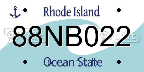 88NB022 Rhode Island License Plate