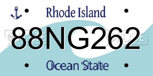 88NG262 Rhode Island License Plate