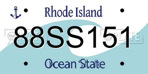 88SS151 Rhode Island License Plate