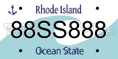 88SS888 Rhode Island License Plate