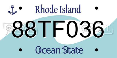 88TF036 Rhode Island License Plate