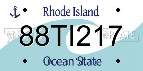 88TI217 Rhode Island License Plate
