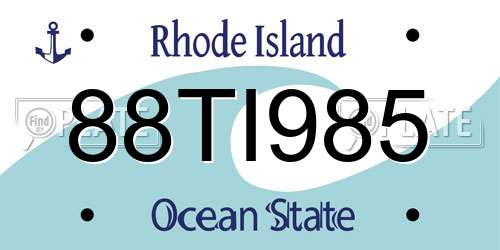 88TI985 Rhode Island License Plate