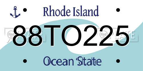 88TO225 Rhode Island License Plate