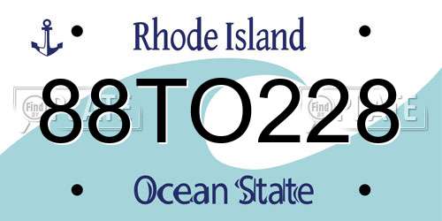 88TO228 Rhode Island License Plate