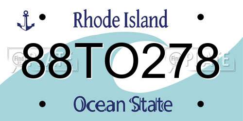 88TO278 Rhode Island License Plate