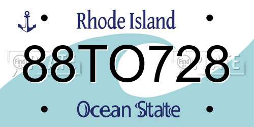 88TO728 Rhode Island License Plate