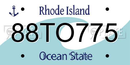 88TO775 Rhode Island License Plate