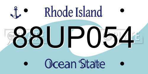 88UP054 Rhode Island License Plate
