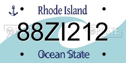 88ZI212 Rhode Island License Plate