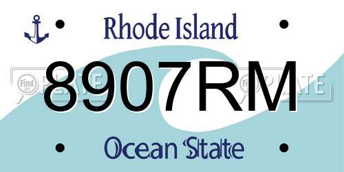 8907RM Rhode Island License Plate