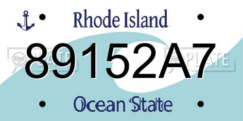 89152A7 Rhode Island License Plate