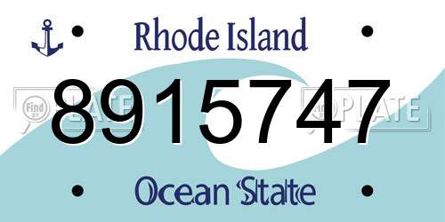 8915747 Rhode Island License Plate