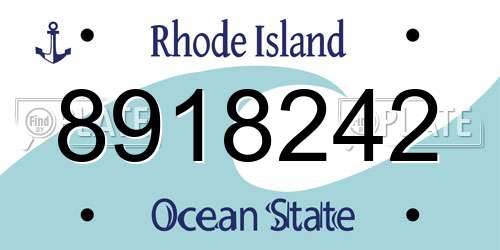 8918242 Rhode Island License Plate