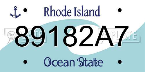 89182A7 Rhode Island License Plate