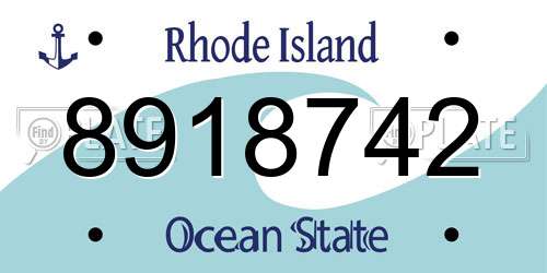 8918742 Rhode Island License Plate