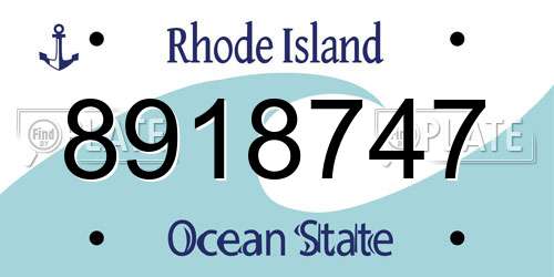 8918747 Rhode Island License Plate